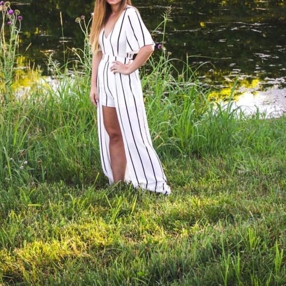 Crystal Doll Stripped Skirt Romper - Picture 3 of 13